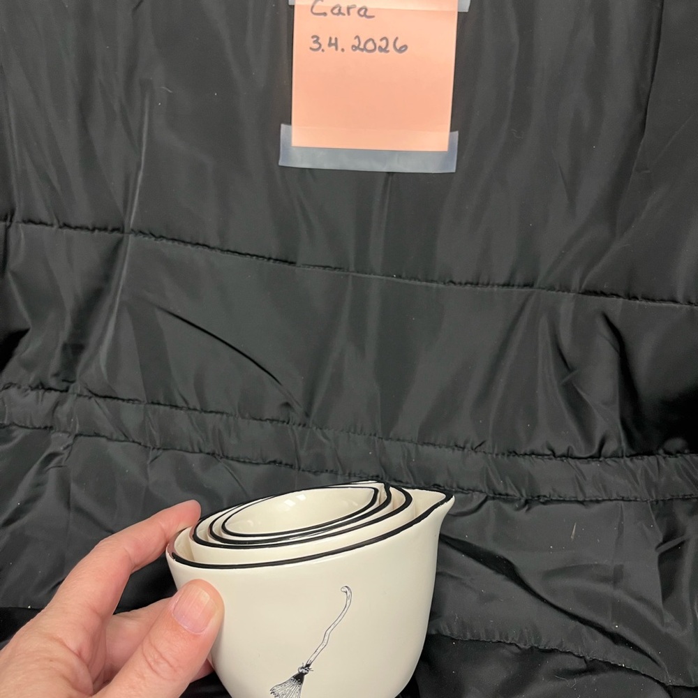 Rae Dunn White and Black Ceramic Measuring Cups